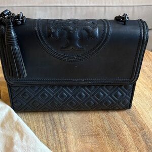 Tory Burch Fleming Matte Black Shoulder Bag